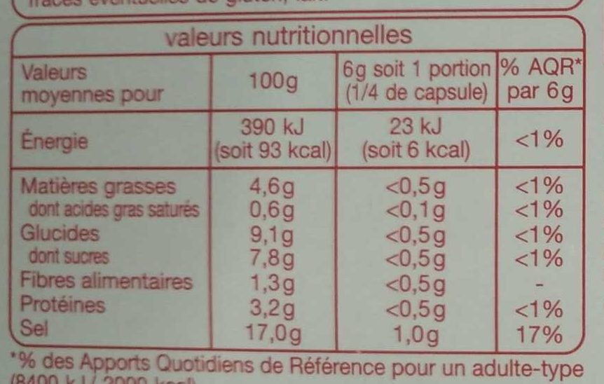 Bouillon saveur boeuf - Nutrition facts - fr