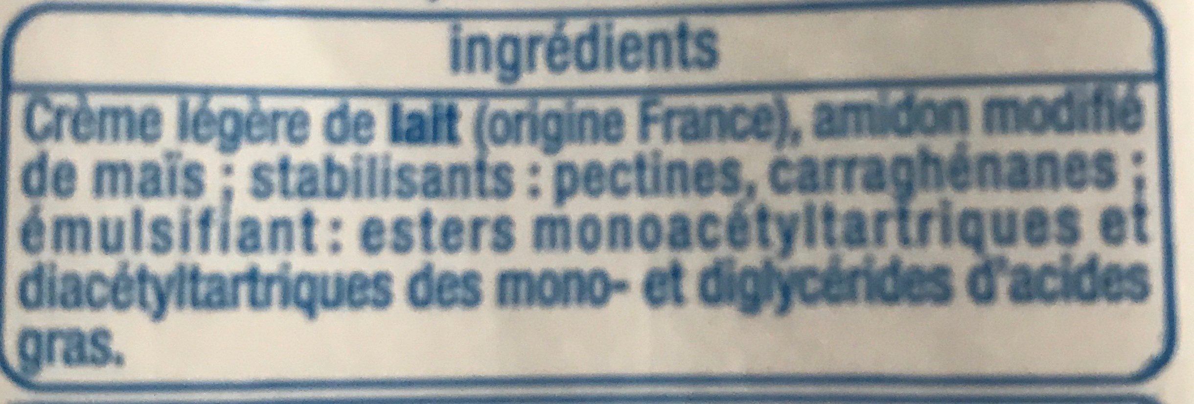 Creme semi epaisse - Ingredients - fr