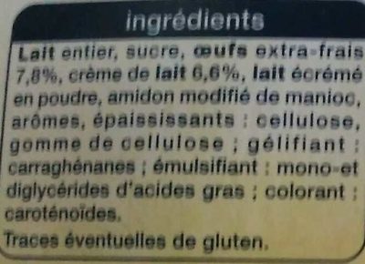 Petit Pot de Crème Saveur Citron - Ingredients