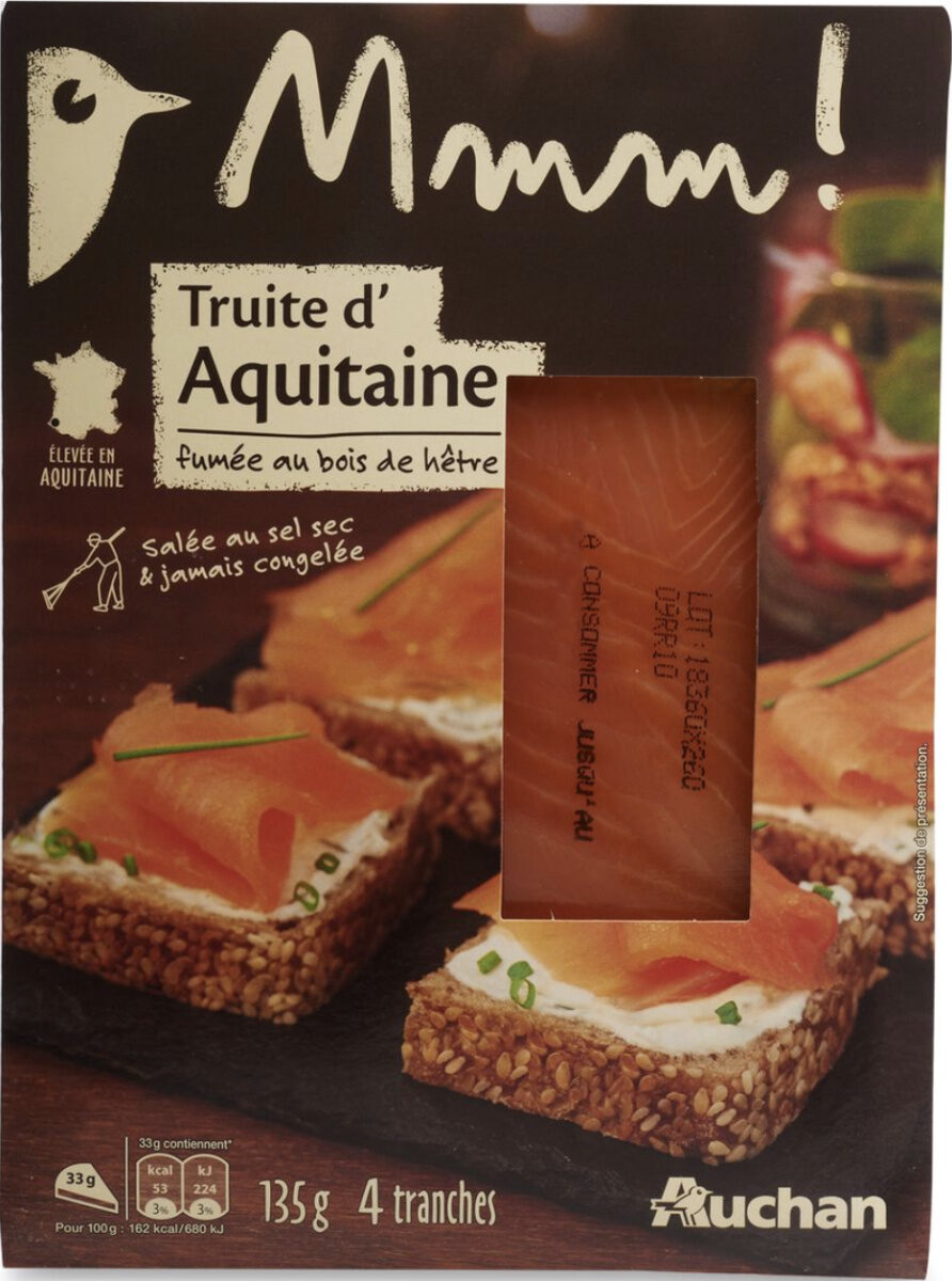 Truite d'Aquitaine fumée au bois de hêtre salée au sel sec & jamais congelée - Product - fr