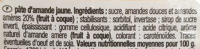 Les Aides Pâtissières – Pâte d'amande - Ingredients - fr