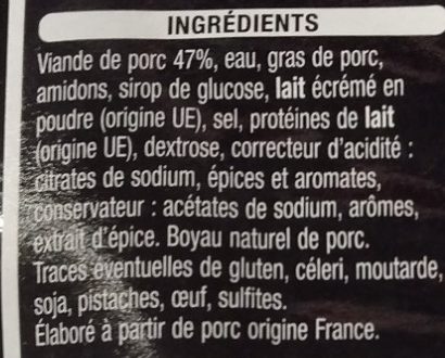 Boudins blancs nature - Ingredientes - fr