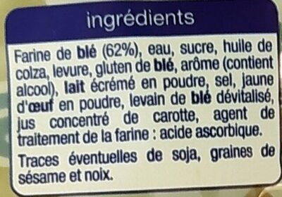 Baguettes viennoises Nature x 4 - Ingredientes - fr
