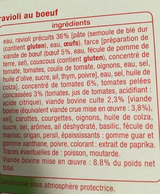 Ravioli au bœuf - Ingrediënten - fr