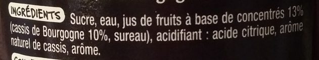 Mmm ! - Sirop de cassis de Bourgogne - Ingredients - fr