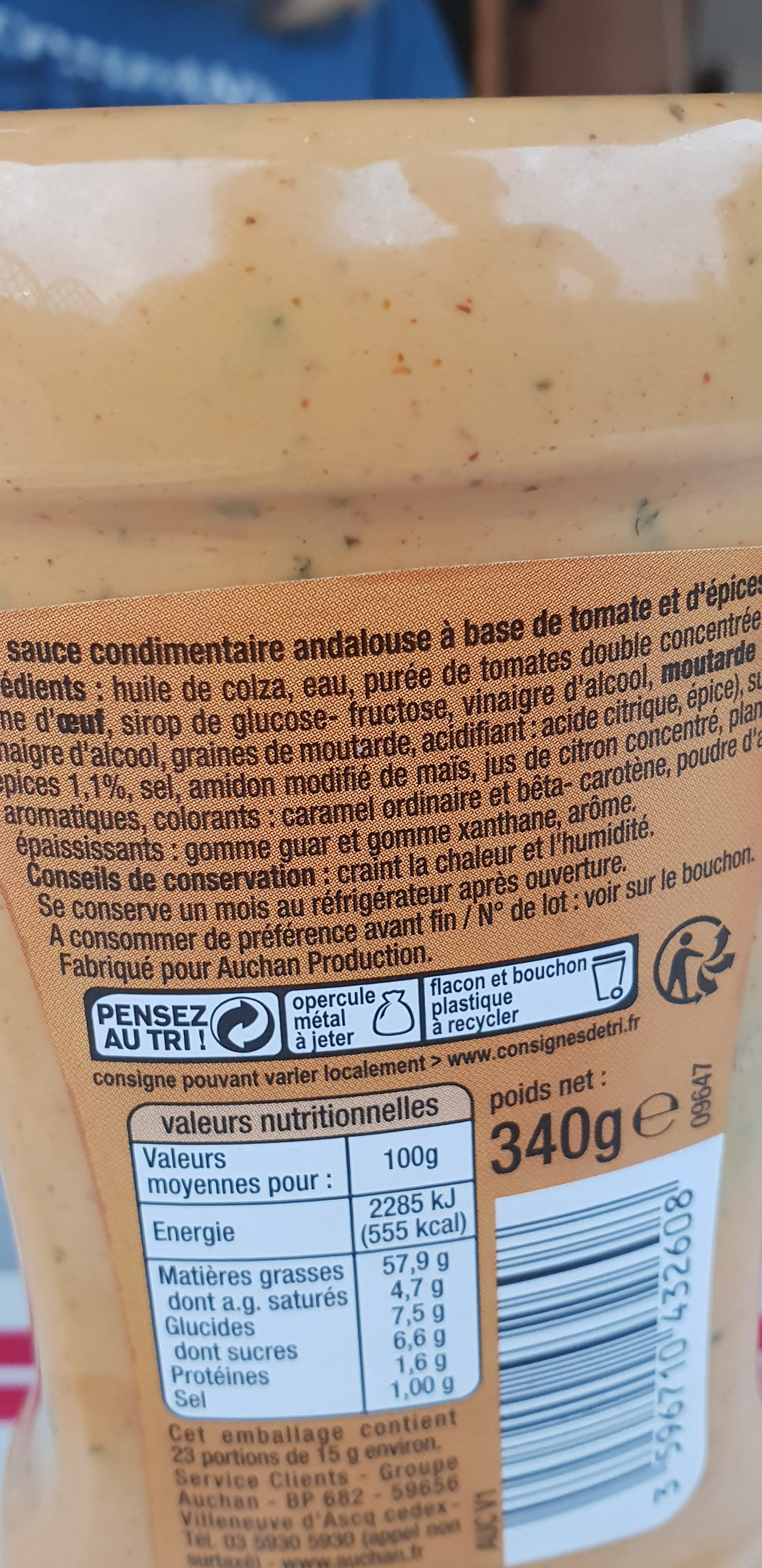 Sauce andalouse - Ingredients - fr