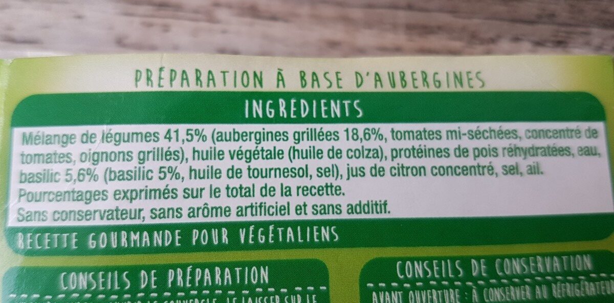 Sauce Bolo' D'aubergines grillées - Ingredients - fr