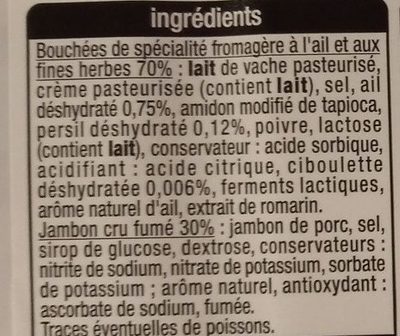 "Les Bouchées jambon fumé" ail et fines herbes - Ingredients - fr