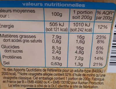 Salade Océane - Voedingswaarden - fr