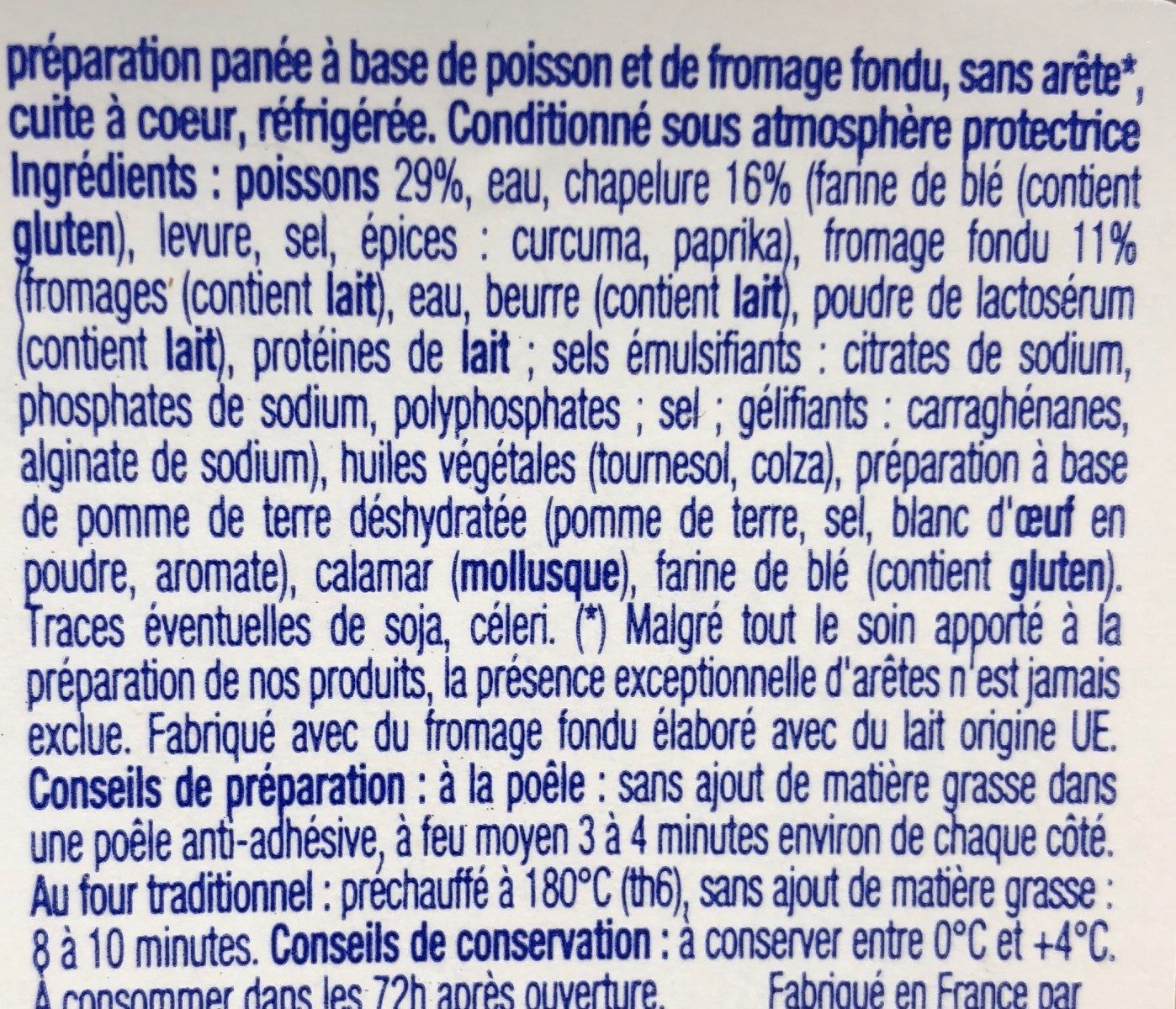 Poisson pané au fromage fondu - Ingredients - fr