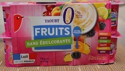 Yaourts Fruits 0% de Matière Grasse, Sans Édulcorants - Produit