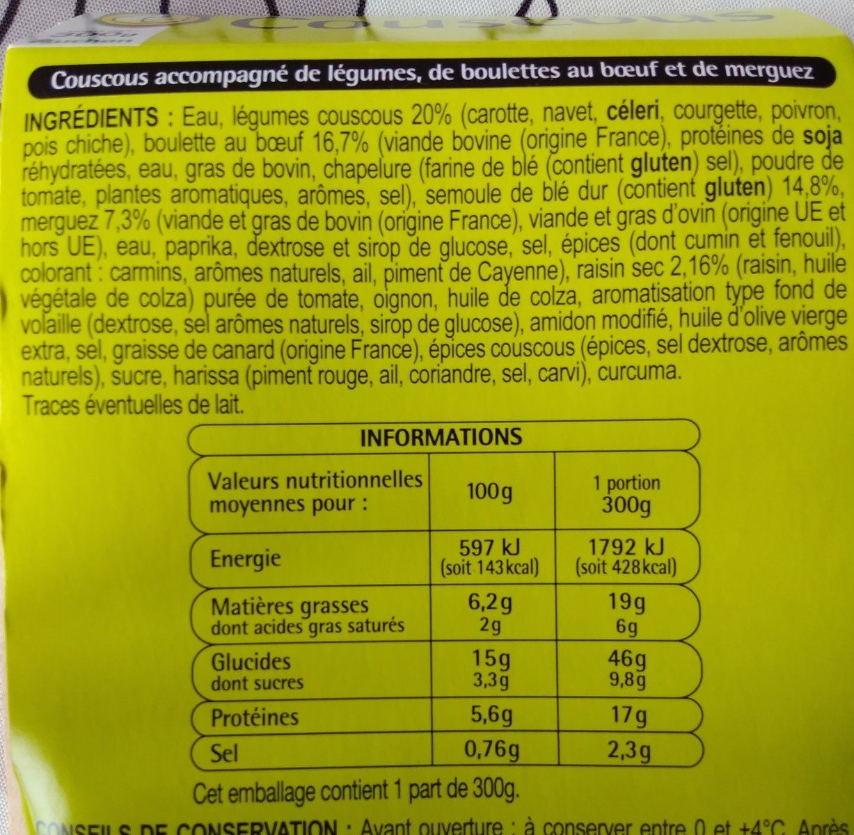 Couscous - Ingredients - fr