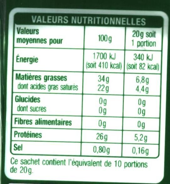 ComtéBloc - Nutrition facts - fr