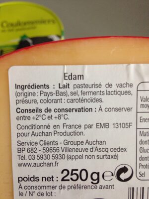 Edam Jeune - Ingredients - fr