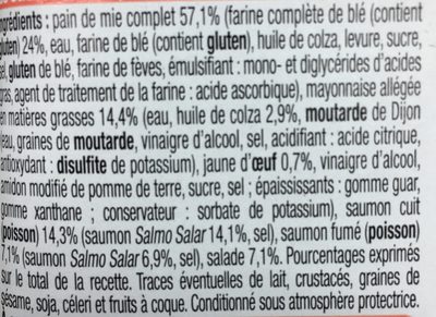 Duo de saumon mayonnaise allégée - المكونات - fr