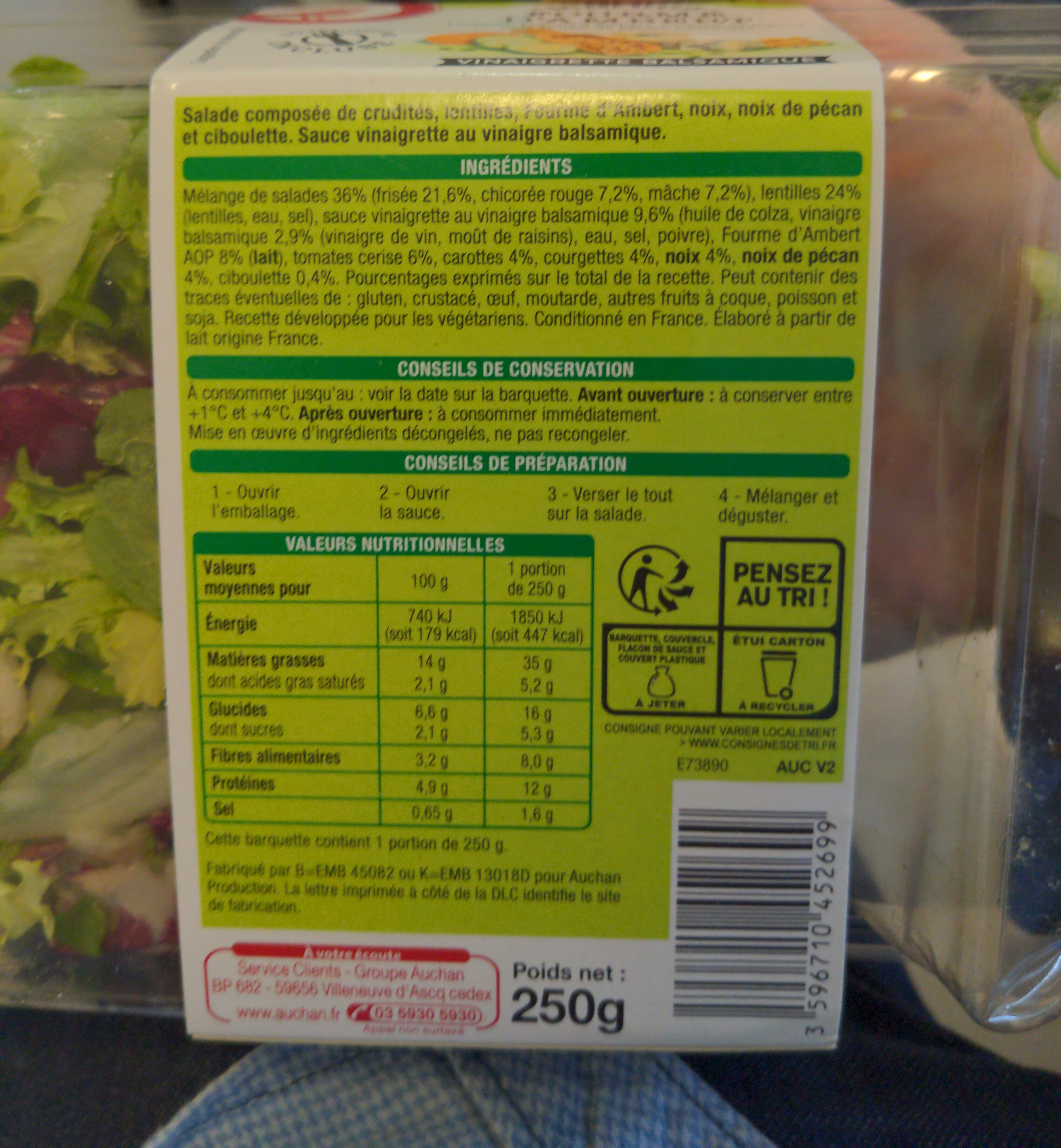 Salade veggie fourme d'Ambert - Ingrediënten - fr