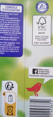 Boisson végétale AMANDE - Instruction de recyclage et/ou informations d'emballage