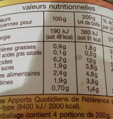 Légumes pour couscous - Voedingswaarden - fr