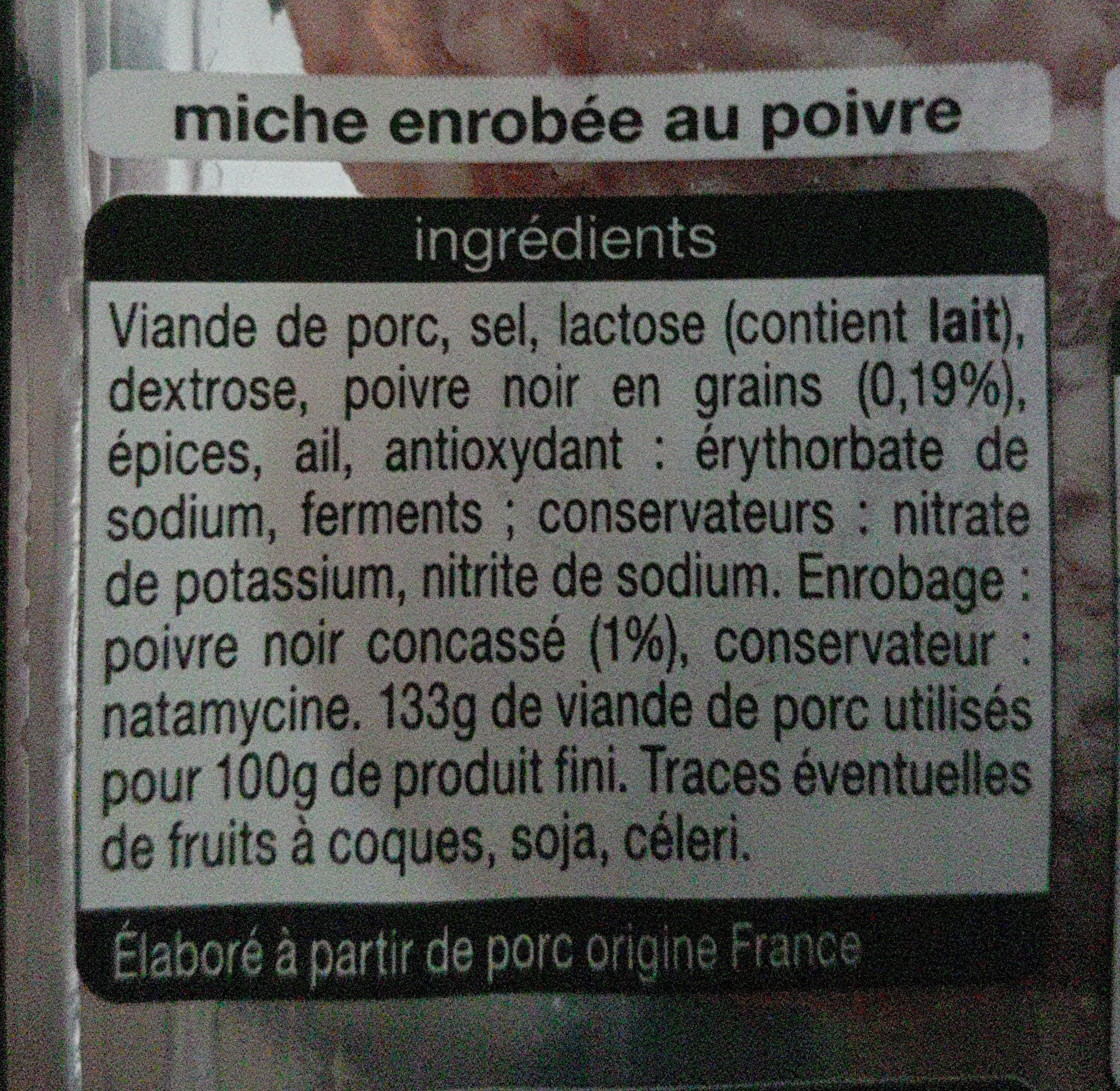 Miche au poivre - Ingredients - fr