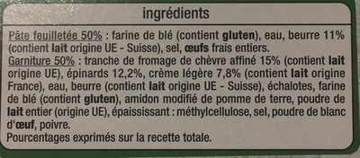 Feuilleté Épinards et chèvre - Ingredienser - fr