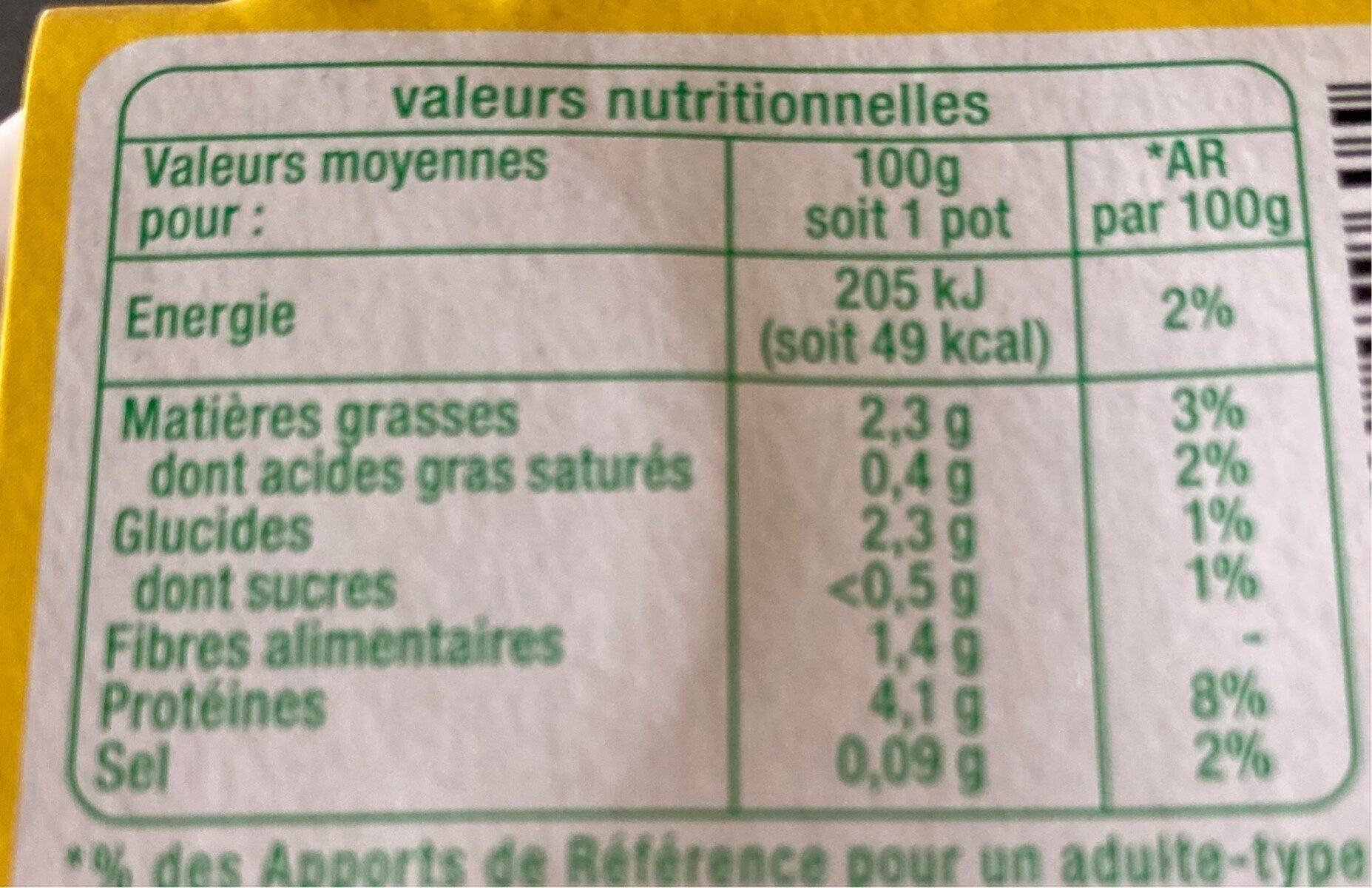 Specialité au soja - Nutrition facts - fr