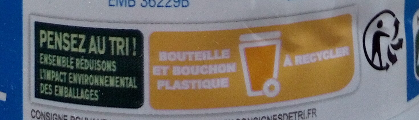 Auchanlait demi-écréméorigine France - Instruction de recyclage et/ou informations d'emballage