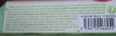 Oeufs Bio plein air - Nutrition facts - fr