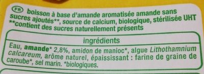 Amande Bio - goût léger - Ingredients - fr