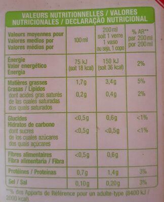 Amande Bio - goût léger - Nutrition facts - fr