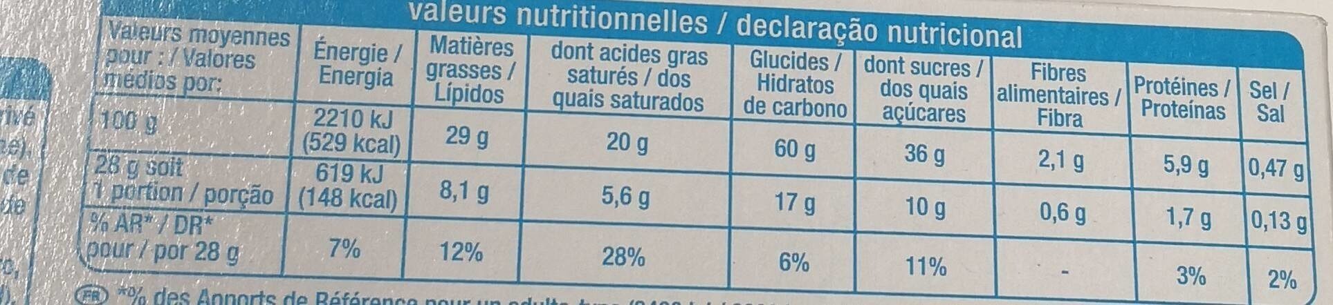 Gaufrettes roulées chocolat au lait - Nutrition facts - fr