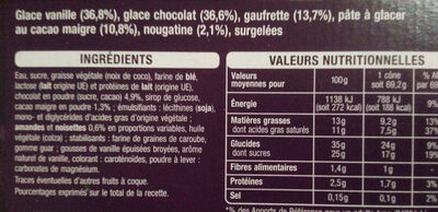 Cône vanille chocolat - Ingrédients