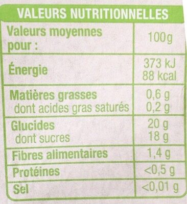 Pomme chataigne - Nutrition facts - fr
