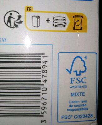 Lait Demi Ecrémé AUCHAN 1L - Recycling instructions and/or packaging information - fr