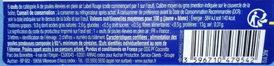 Plein air label rougex6 - Nutrition facts - fr