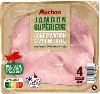 Jambon SupérieurSans couenneConservation Sans Nitrite grâce aux extraits végétaux et antioxydants - Produit