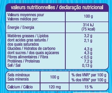Fromage blanc 3,2% de matière grasse - حقائق غذائية - fr
