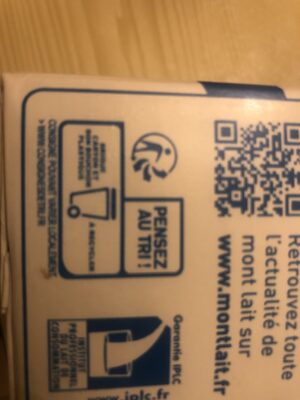 Lait U.H.T. Demi-Écrémé - Instruction de recyclage et/ou informations d'emballage