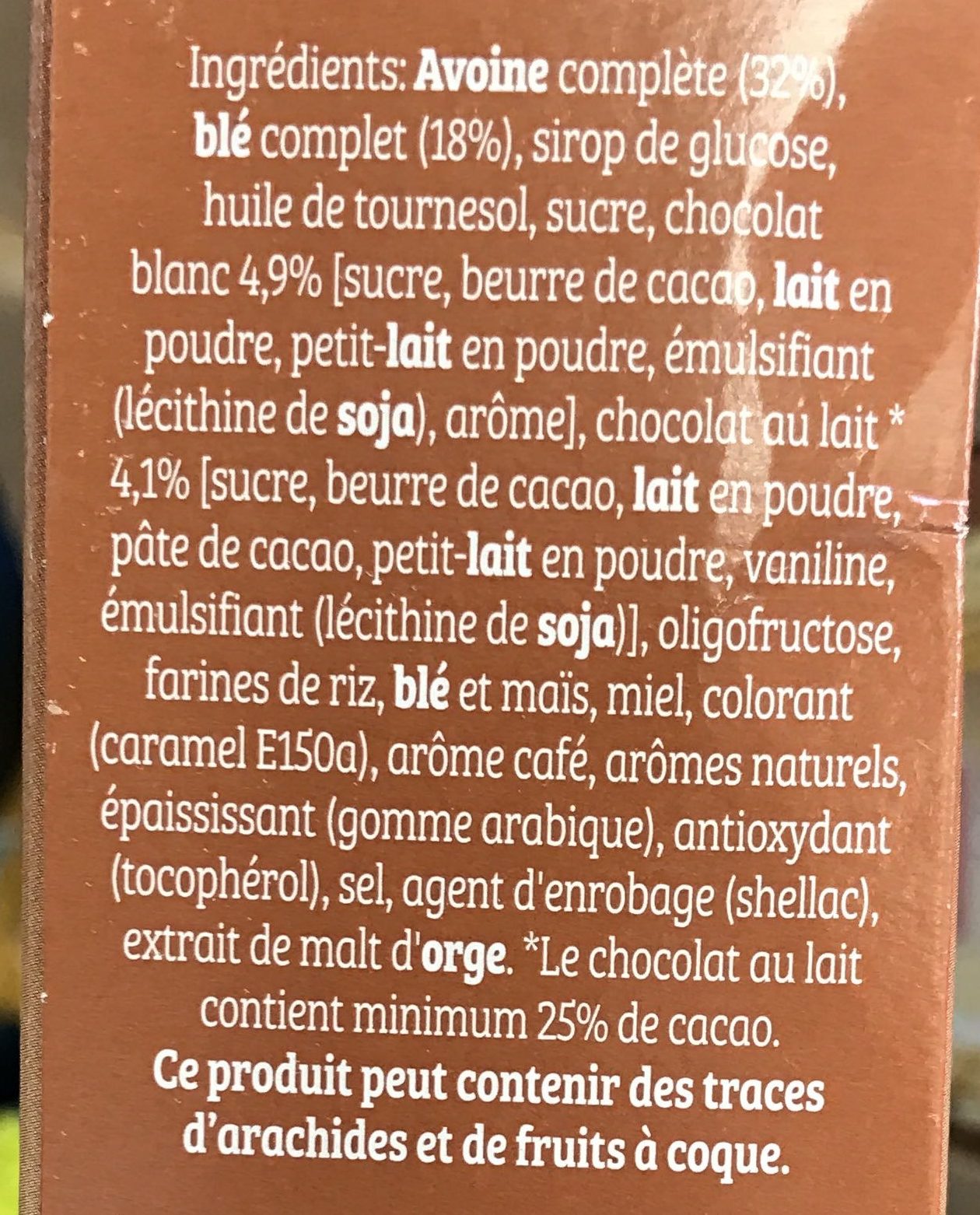 Cruesli Chocolat Cappuccino - Ingredients - fr