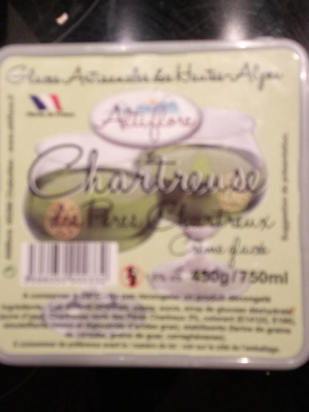Altiflore Crème glacée Chartreuse le bac de 450 g - Produit