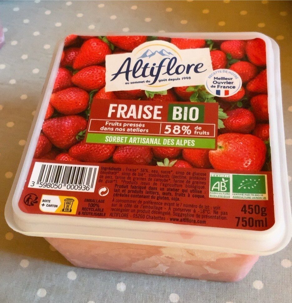 Alti Flore sorbet fraise bio - Produkt - fr