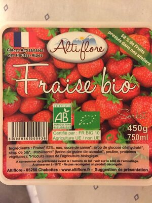 Alti Flore sorbet fraise bio - Zutaten - fr