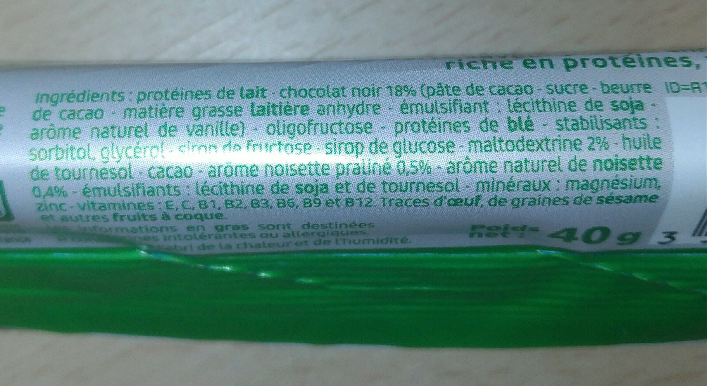 Protein bar - Ingredientes - fr