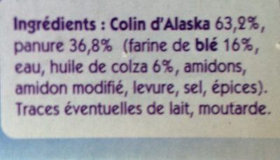 Tranches panées Colin d'Alaska MSC - Ingredienser - fr