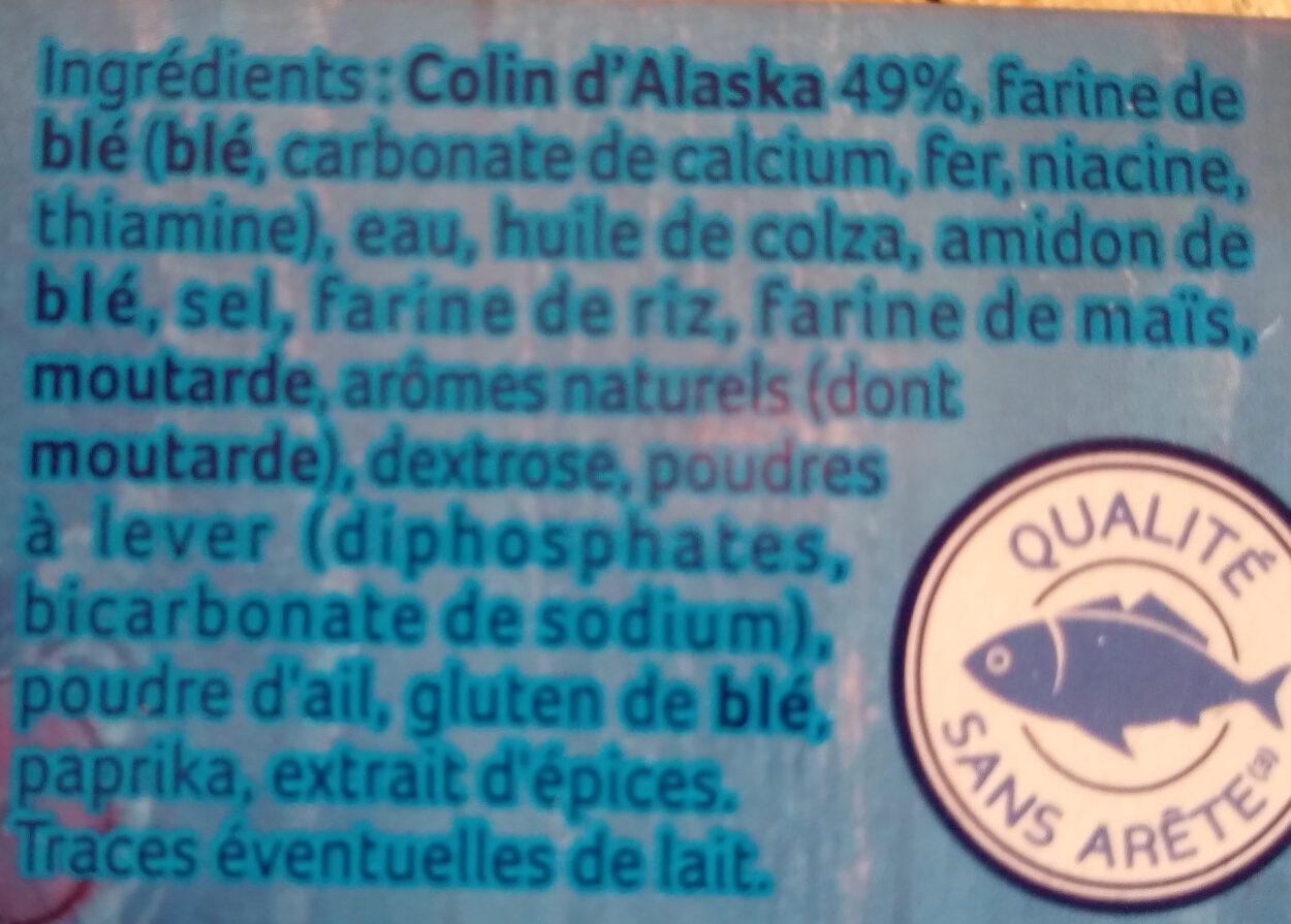 Colin d'Alaska MSC façon Fish & Chips - المكونات - fr