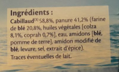 Cabillaud Panés Qualité 100% Filet MSC - المكونات - fr