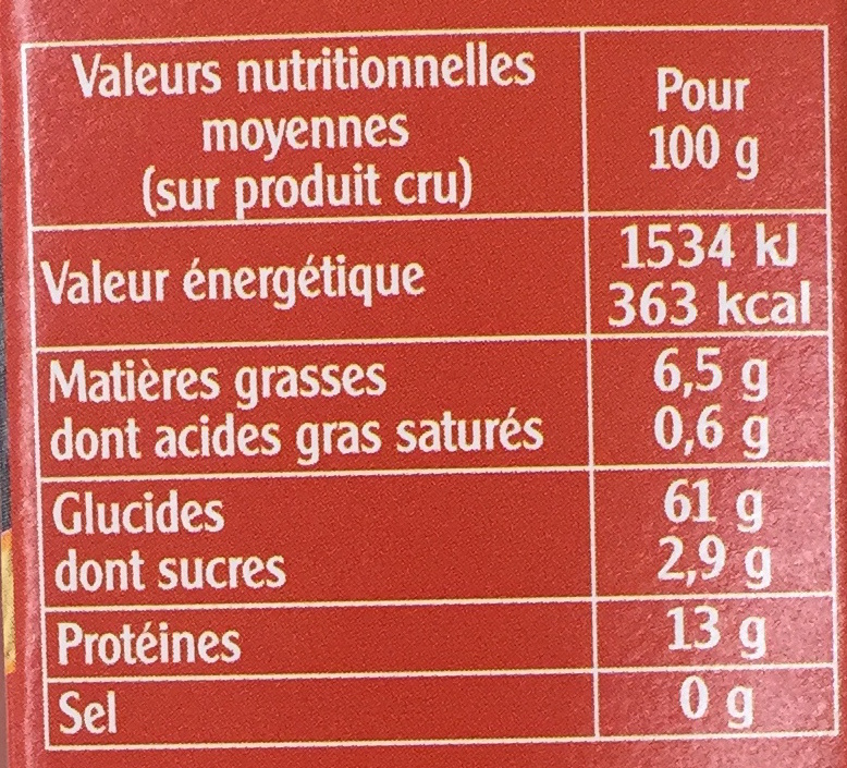Quinoa cuisson parfaite - Valori nutrizionali - fr
