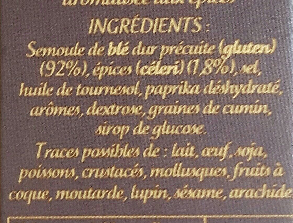 Couscous parfume aux epices du monde - Ingrédients