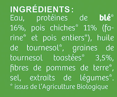 Médaillon Végétal Bio - Ingredients - fr