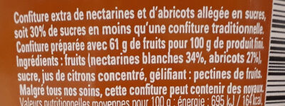 Confiture nectarine & abricot - Intense - Ingredients