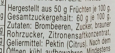 Brombeer konfitüre - Ingredients